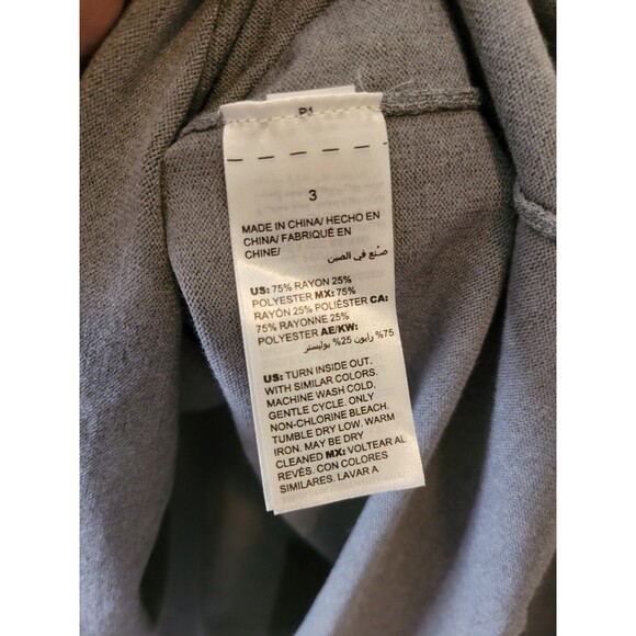 Chicos Gray Minimalist Fall Knit Button Sleeve Pullover Lightweight Sweater XL - Picture 3 of 5